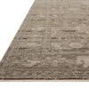 Side angle low view showing thin profile and edge of the Milena Sage/Ivory rug