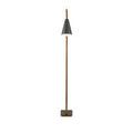 Minimalist view of Duet Floor Lamp with dual black shades facing forward