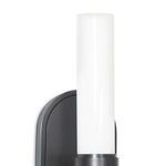 Close-up of Dixon Single Sconce showing the smooth white glass shade and metal fixture