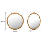 Whitby mirror with dimensional measurements indicating 36 inches height, width, and 1 inch depth