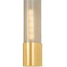 Somersville Wall Sconce upright front angle showing softly patinated etched glass and brass metal base
