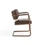 Fonda Dining Chair side profile highlighting cantilever metal frame and plush seat depth