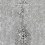jet black shagreen textured removable peel and stick wallpaper with clustered irregular dot pattern
