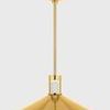 Clermont Pendant variant with shorter suspension rod and tapered brass shade