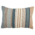 Product Image 2 for Fleeta Geometric Blue/ Gold Indoor/ Outdoor Lumbar Pillow from Jaipur 