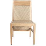 Rear view of Savannah Teak Chair showing woven back detail and natural teak frame