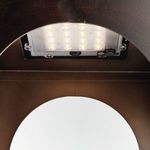 Inside view of lantern roof showing built-in LED light panel and switch