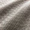 Close-up showing detailed raised polypropylene pile texture of geometric patterns in neutral tones