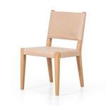 Villa Dining Chair with Palermo Nude top grain leather seat and back, and light wood tapered legs