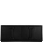 Aero Sideboard front view showing black oak veneer and symmetrical geometric carved details