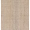 Full rug view showing overall striped texture and balanced tan and gray hues