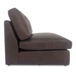 Profile side view of slipper chair highlighting seat thickness and back cushion depth