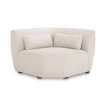 Cream-colored Amelia Modular Sectional corner chair with high back, sloped arms, and two matching cushions