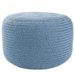Product Image 2 for Santa Rosa Indoor/ Outdoor Solid Blue Cylinder Pouf from Jaipur
