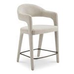 Martens Stool angled view showing curved backrest and metal footrest with dark finish