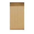 Side view of Margot Natural Oak Credenza showing smooth oak veneer sides and straight edges