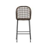 Straight rear angle displaying continuous wicker backrest rounded curve