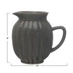 Product Image 3 for Toby Fluted Charcoal Grey Stoneware Pitcher from Creative Co-Op
