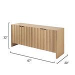 Product Image 3 for Finley Fluted Four Door Pale Oak Credenza from Jamie Young