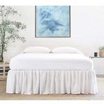 Product Image 3 for Gathered White Linen Queen Bed Skirt from Pom Pom at Home