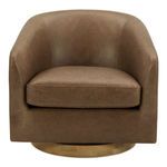 Oscy swivel chair in deep blue with softly textured fabric and rounded floating base