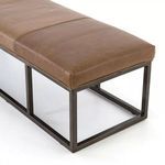 Product Image 5 for Beaumont Leather Bench - Warm Taupe Dakota from Four Hands