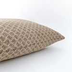 Close-up side view of Lollo Rossa pillow cover focusing on fabric texture and stitching detail