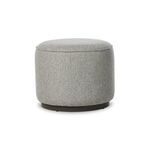 Back view of ottoman highlighting fabric seam along the top edge