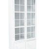 Perspective view of Oxford Glass Door Cabinet angled right, showing overall structure and grid pane glass doors