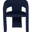 True Blue Anise Dining Chair with curved armrests and supportive back in polyester upholstery