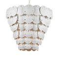 Tulum chandelier captured from angled side showing full layered disc construction
