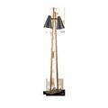 Duet Floor Lamp angled slightly, highlighting the base and asymmetry of metal bars