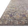 Close-up of rolled edge showing dense weave and layered polypropylene and polyester pile of Rosemarie Graphite / Multi Rug