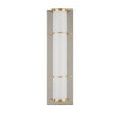 Front view with Blaine Wall Sconce unlit, highlighting opaque milky glass tube texture
