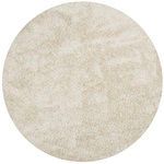 Round ivory shag rug showcasing the same plush texture and soft tone in a circular shape