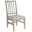 Side angle view of Splat Back Side Chair highlighting curved backrest and wooden frame details