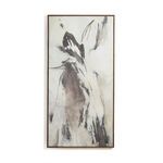 Illumination IV By Matera abstract modern painting with rustic walnut frame in neutral brown and beige tones vertical orie...