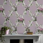 Product Image 2 for Laura Ashley Elwyn Grape Floral Geometric Wallpaper from Graham & Brown