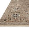 Angled close-up of Leigh Dove Multi Rug corner, focusing on fringed edge and pile height texture