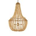 Penelope Beige Chandelier isolated on white background showing full hanging chain and silhouette