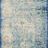 Narrow runner size of the rug showing elongated rectangular shape with light blue and ivory ornate pattern