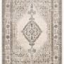 Vintage style Teagan rug in oatmeal and ivory with intricate medallion and floral border pattern
