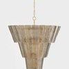 Cassian Chandelier side angle showing the depth and curved profile of the tapered panels