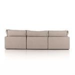 Back view showing three square modular sections with uniform upholstery
