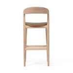 Amare Stool back view highlighting curved wood backrest and seat