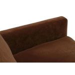 Upper back cushion close-up showing smooth, rounded velvet surface
