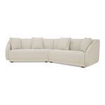 Side angle view highlighting the sofa’s smooth curved armrest and seamless cushion arrangement