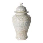 Product Image 2 for Sage Green Embossed Fish Temple Jar from Legend of Asia