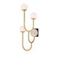 Highsmith Wall Sconce shown from angled side view highlighting three globes and wall plate