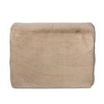 Close-up side view showing subtle plush pile variation and smooth fabric corners
